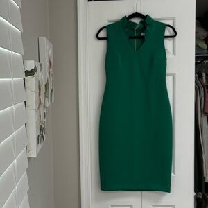 Calvin Klein Green Halter Sheath Midi Dress